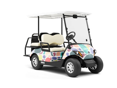 Oversized Rainbow Cobblestone Wrapped Golf Cart