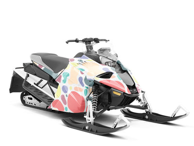 Oversized Rainbow Cobblestone Custom Wrapped Snowmobile