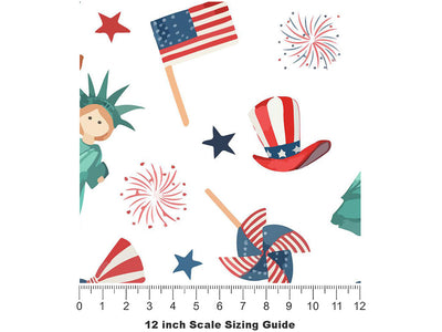 Oxidized Beauty Americana Vinyl Film Pattern Size 12 inch Scale~Rwraps Oxidized Beauty Americana Sizing Chart~3