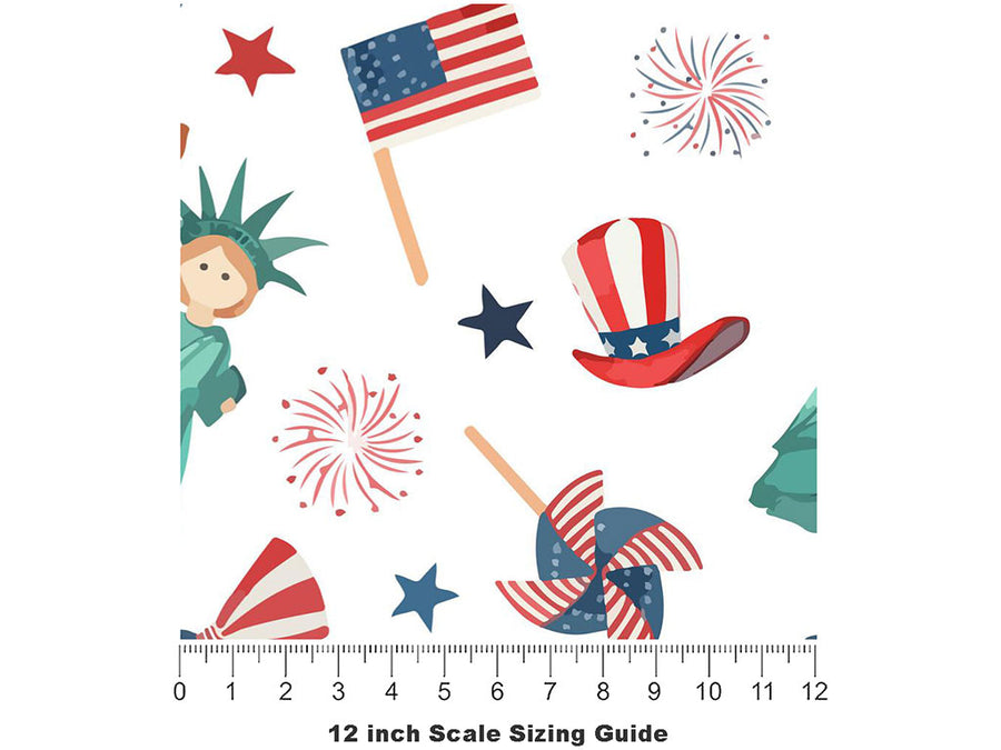 Oxidized Beauty Americana Vinyl Film Pattern Size 12 inch Scale~Rwraps Oxidized Beauty Americana Sizing Chart~3