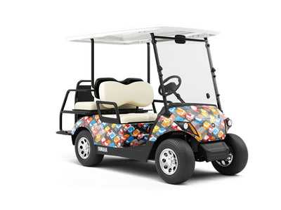 Packed Lot Cityscape Wrapped Golf Cart
