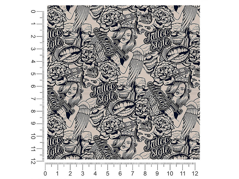 pained pleasure tattoo 1ft x 1ft Craft Sheets