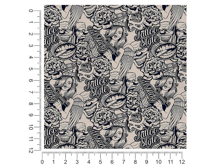 pained pleasure tattoo 1ft x 1ft Craft Sheets
