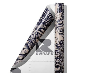 Pained Pleasure Tattoo Wrap Film Sheets~Rwraps Series 914 Pained Pleasure Tattoo Scrolled Sheet~3