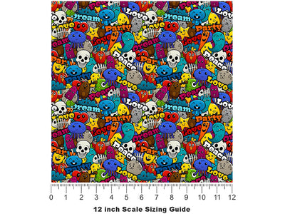 Paint Toys Graffiti Vinyl Film Pattern Size 12 inch Scale~Rwraps Paint Toys Graffiti Sizing Chart~2