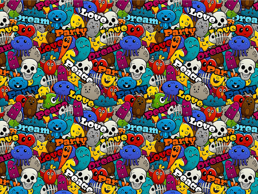 Paint Toys Graffiti Vinyl Wrap Pattern~Rwraps Series 914 Digitally Printed Vinyl Wrap~0