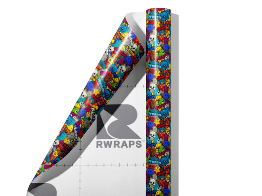 Paint Toys Graffiti Wrap Film Sheets~Rwraps Series 914 Paint Toys Graffiti Scrolled Sheet~3