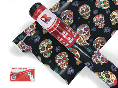 painted calaveras day of the dead Craft Vinyl Roll