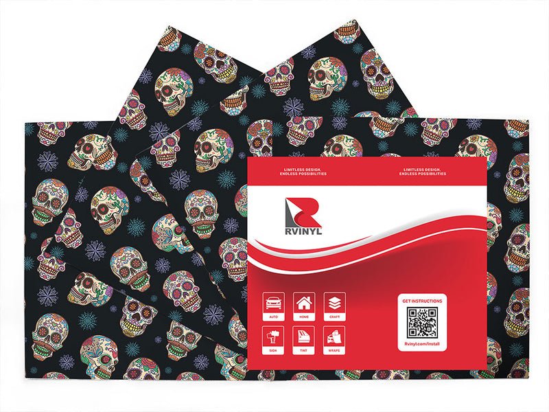 painted calaveras day of the dead Craft Vinyl Sheet Pack