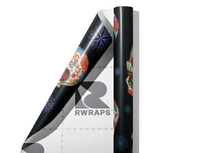 Painted Calaveras Day of the Dead Wrap Film Sheets~Rwraps Series 914 Painted Calaveras Day of the Dead Scrolled Sheet~3