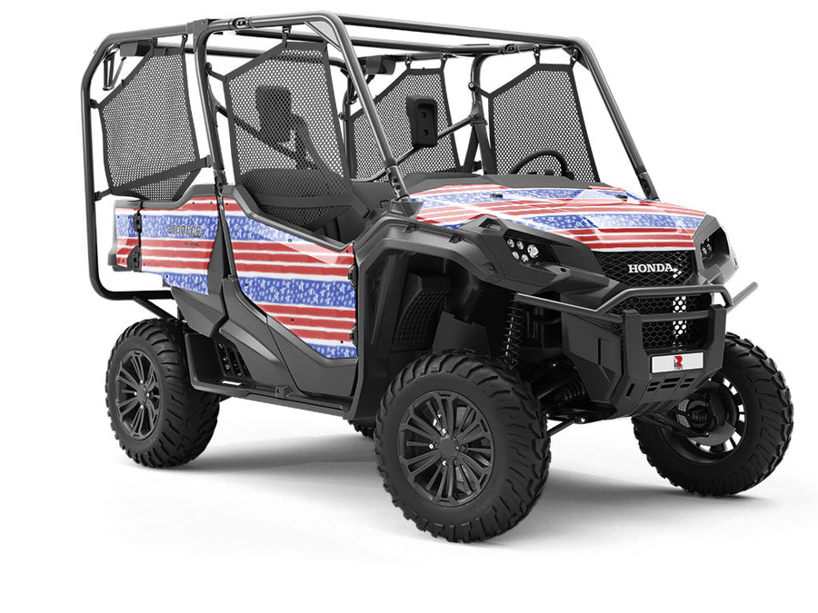 Painted Flag Americana Utility Vehicle Vinyl Wrap