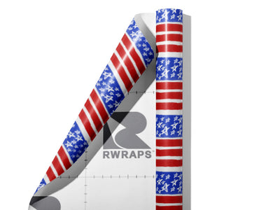 Painted Flag Americana Wrap Film Sheets~Rwraps Series 914 Painted Flag Americana Scrolled Sheet~4