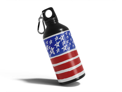 painted flag  Water Bottle DIY Stickers