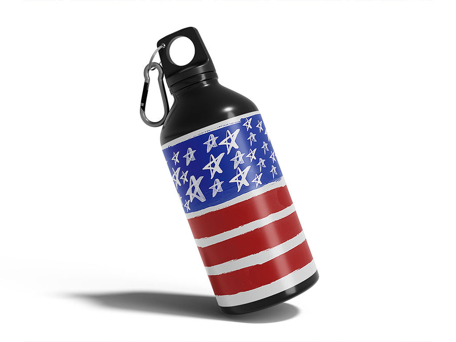 painted flag  Water Bottle DIY Stickers