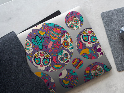 painted skulls skull and bones DIY Laptop Stickers