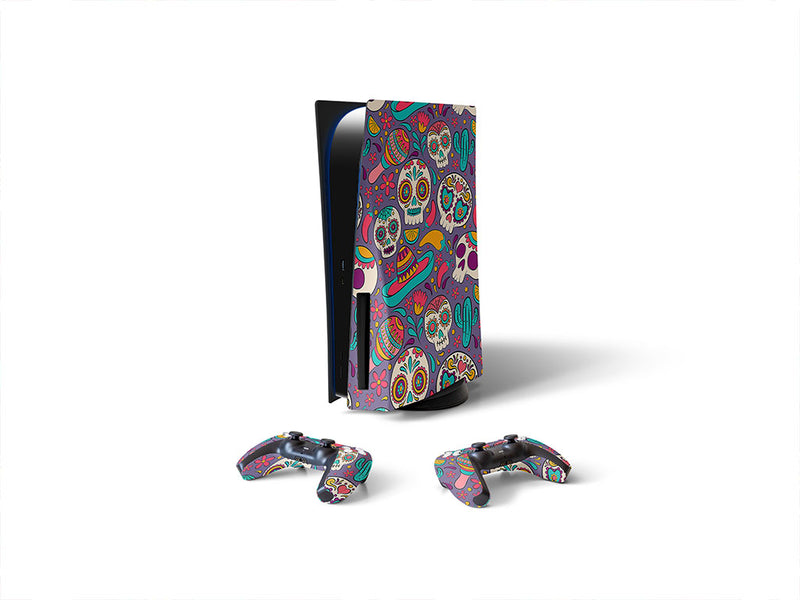 painted skulls skull and bones Sony PS5 DIY Skin