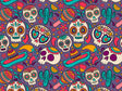 Painted Skulls Halloween Vinyl Wrap Pattern~Rwraps Series 914 Digitally Printed Vinyl Wrap~0
