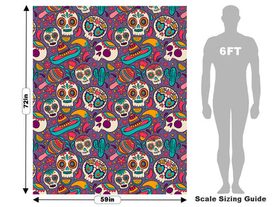 Painted Skulls Halloween Vehicle Wrap Scale~Rwraps Series 914 Painted Skulls Halloween Measurements~1
