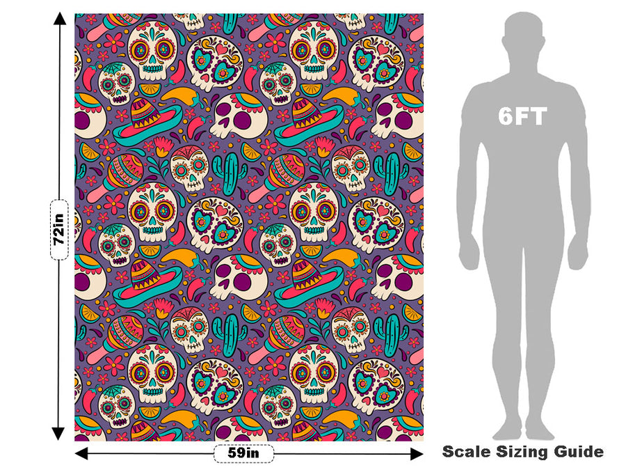 Painted Skulls Halloween Vehicle Wrap Scale~Rwraps Series 914 Painted Skulls Halloween Measurements~1