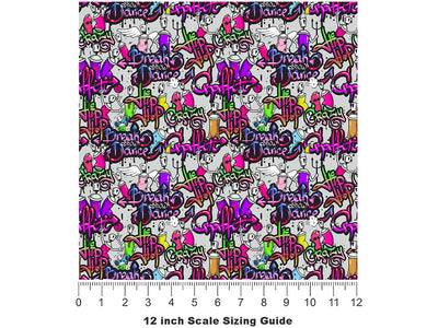 Painted Touch Graffiti Vinyl Film Pattern Size 12 inch Scale~Rwraps Painted Touch Graffiti Sizing Chart~2