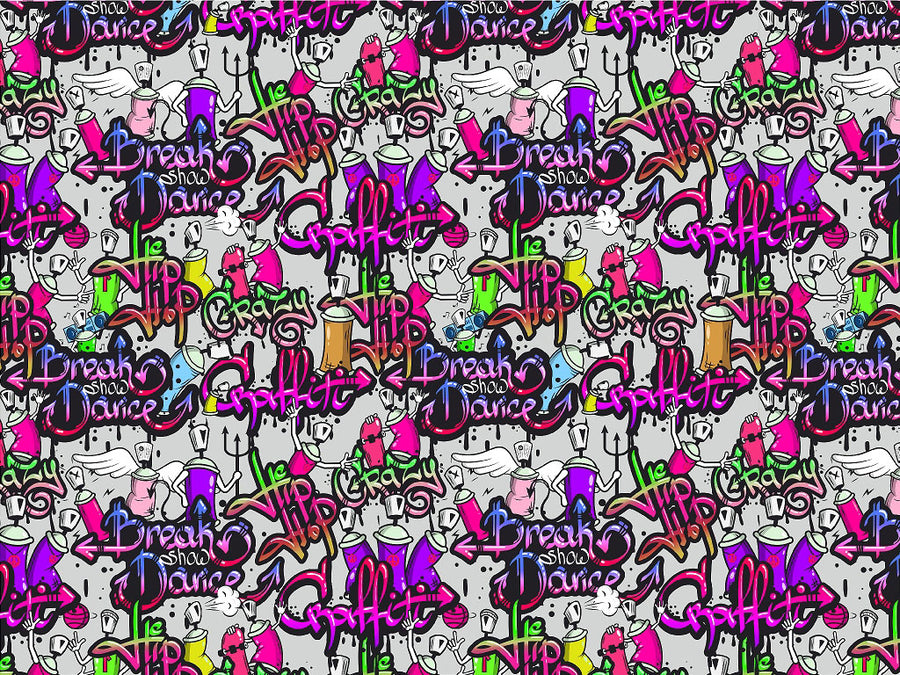 Painted Touch Graffiti Vinyl Wrap Pattern~Rwraps Series 914 Digitally Printed Vinyl Wrap~0