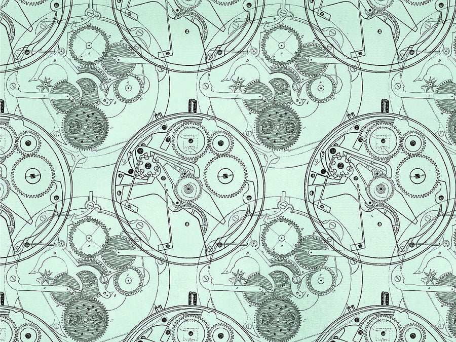 Pale Clockwork Steampunk Vinyl Wrap Pattern~Rwraps Series 914 Digitally Printed Vinyl Wrap~0