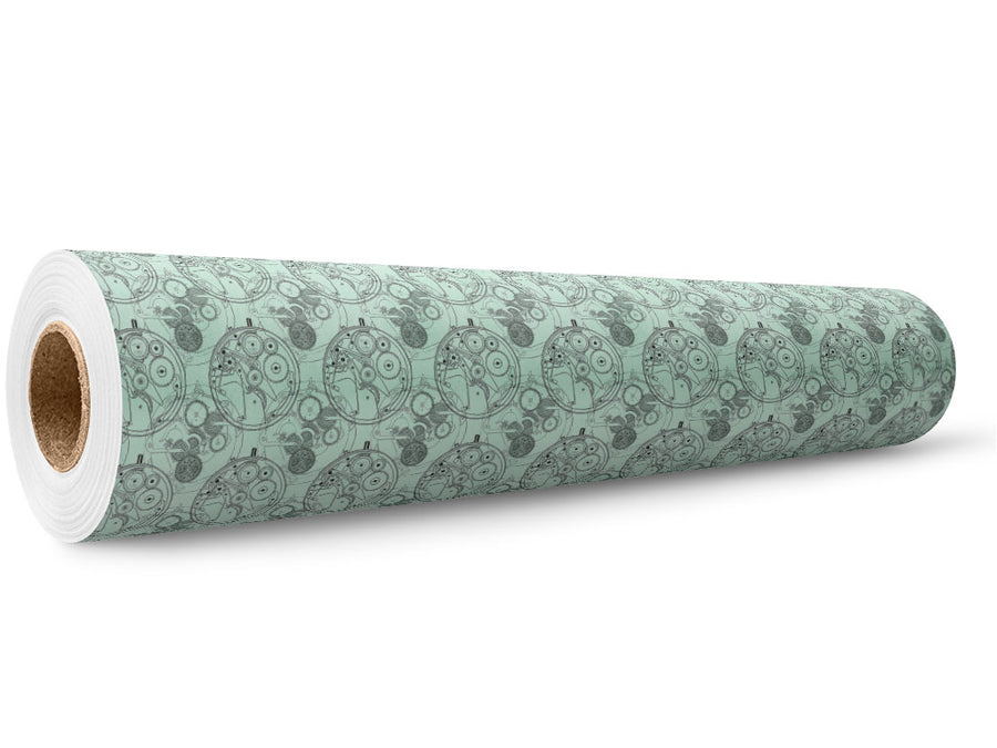 Pale Clockwork Steampunk Wrap Film Wholesale Roll~Rwraps Series 914 Digitally Printed Vinyl Roll~5