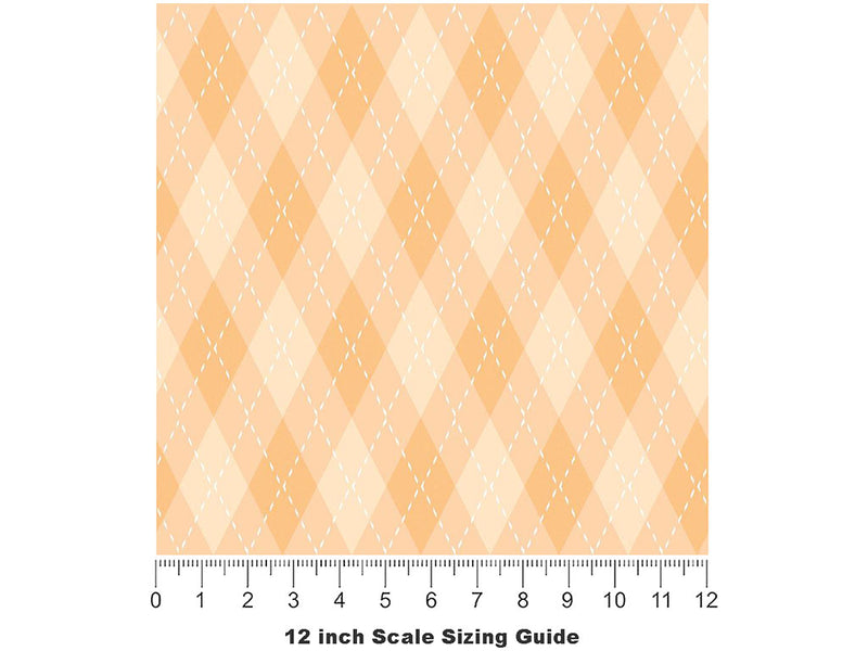Pale Desert Argyle Vinyl Film Pattern Size 12 inch Scale~Rwraps Pale Desert Argyle Sizing Chart~2