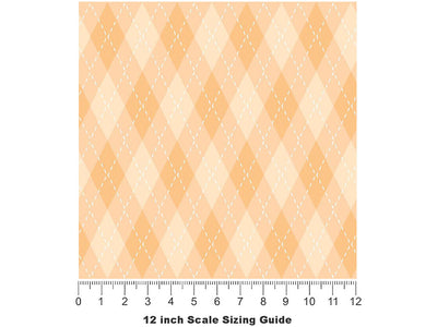 Pale Desert Argyle Vinyl Film Pattern Size 12 inch Scale~Rwraps Pale Desert Argyle Sizing Chart~2