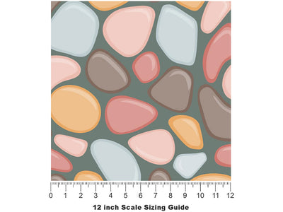 Pale Earth Cobblestone Vinyl Film Pattern Size 12 inch Scale~Rwraps Pale Earth Cobblestone Sizing Chart~3