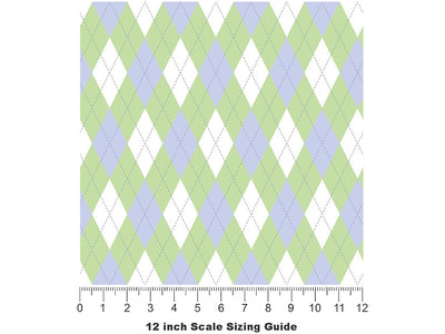 Pale Plum Argyle Vinyl Film Pattern Size 12 inch Scale~Rwraps Pale Plum Argyle Sizing Chart~2
