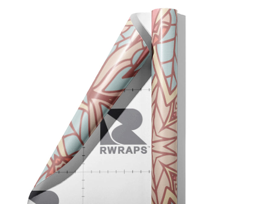Pale Roses Mandala Wrap Film Sheets~Rwraps Series 914 Pale Roses Mandala Scrolled Sheet~3