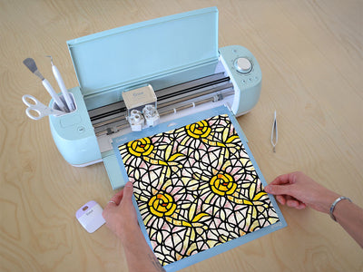 pale sunshine stained glass Cricut Compatible Vinyl