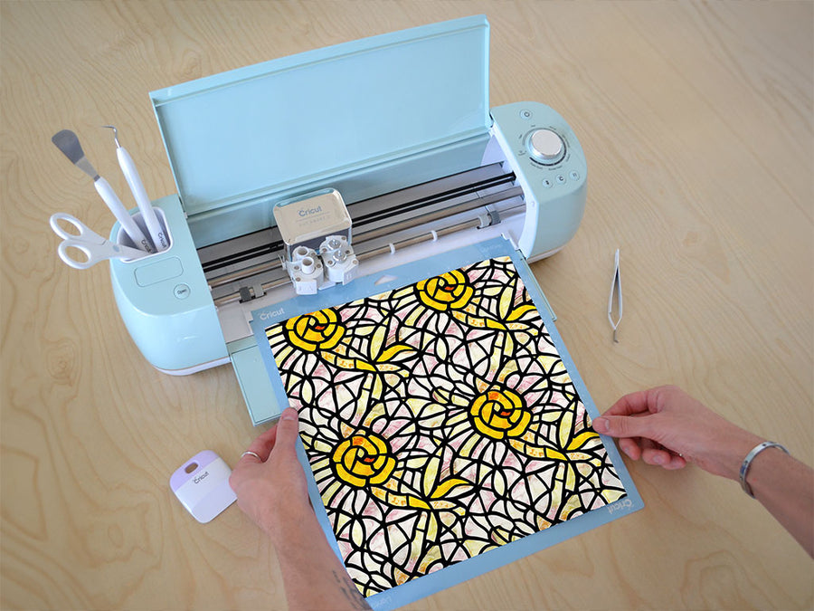 pale sunshine stained glass Cricut Compatible Vinyl
