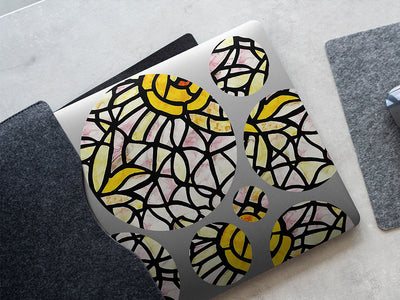 pale sunshine stained glass DIY Laptop Stickers