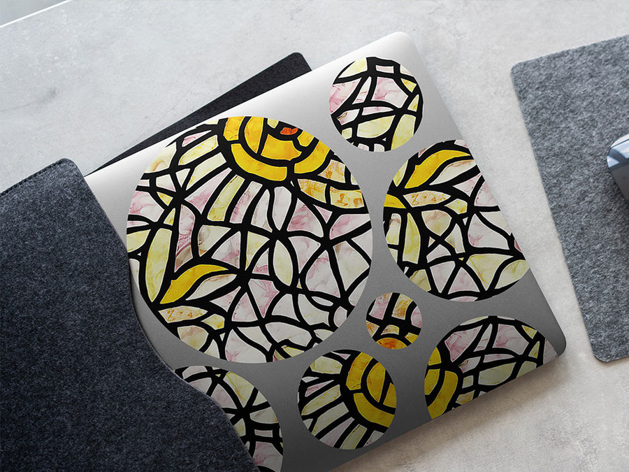 pale sunshine stained glass DIY Laptop Stickers