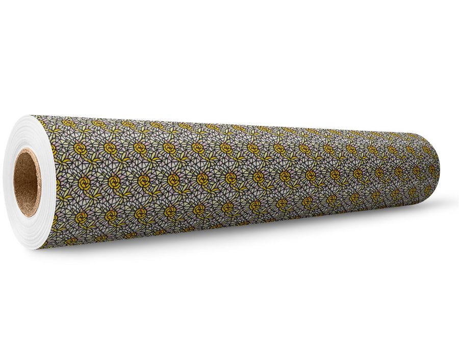 Pale Sunshine Stained Glass Wrap Film Wholesale Roll~Rwraps Series 914 Digitally Printed Vinyl Roll~5