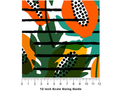 Papa Yeah Fruit Vinyl Film Pattern Size 12 inch Scale~Rwraps Papa Yeah Fruit Sizing Chart~2
