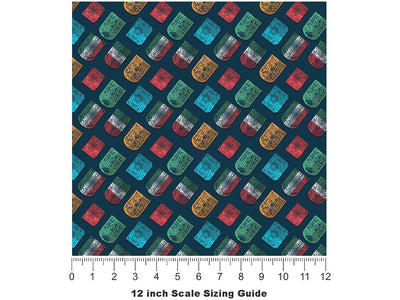 Papel Picado Day of the Dead Vinyl Film Pattern Size 12 inch Scale~Rwraps Papel Picado Day of the Dead Sizing Chart~2