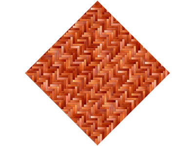 Paprika Stain Wooden Parquet Vinyl Wrap Pattern