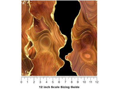 Paprika Swirls Gemstone Vinyl Film Pattern Size 12 inch Scale~Rwraps Paprika Swirls Gemstone Sizing Chart~2