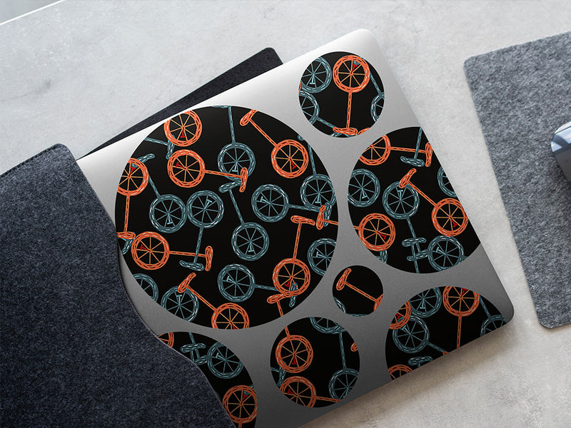 parading unicycles circus DIY Laptop Stickers