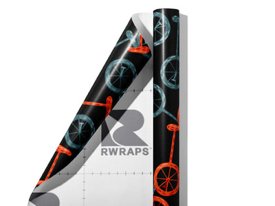 Parading Unicycles Circus Wrap Film Sheets~Rwraps Series 914 Parading Unicycles Circus Scrolled Sheet~3