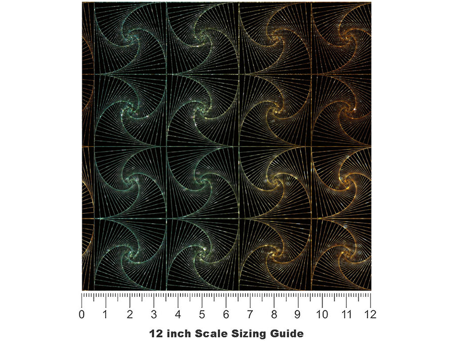 Paradoxical Zentangle Optical Illusion Vinyl Film Pattern Size 12 inch Scale~Rwraps Paradoxical Zentangle Optical Illusion Sizing Chart~2