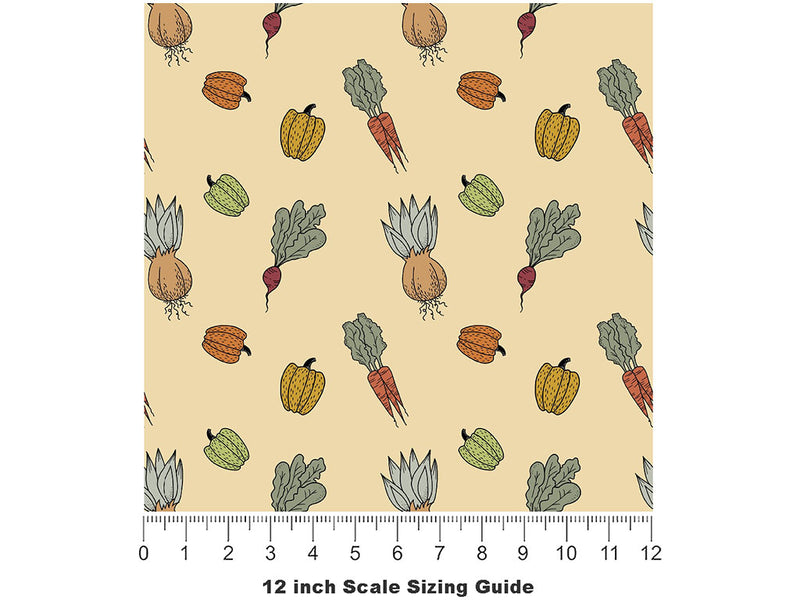 Parchment Harvest Gardening Vinyl Film Pattern Size 12 inch Scale~Rwraps Parchment Harvest Gardening Sizing Chart~2