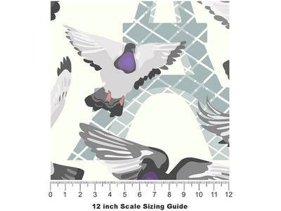 Parisian Urbanites Birds Vinyl Film Pattern Size 12 inch Scale~Rwraps Parisian Urbanites Birds Sizing Chart~2