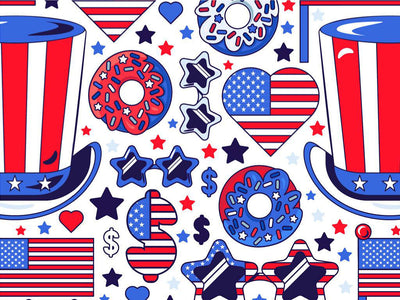 Party Favors Americana Vinyl Wrap Pattern~Rwraps Series 914 Digitally Printed Vinyl Wrap~0