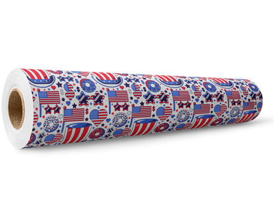 Party Favors Americana Wrap Film Wholesale Roll~Rwraps Series 914 Digitally Printed Vinyl Roll~5