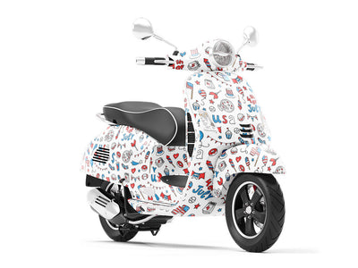 Party USA Americana Vespa Scooter Wrap Film