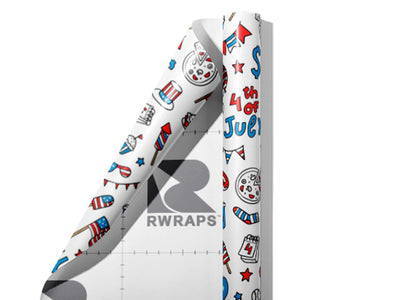 Party USA Americana Wrap Film Sheets~Rwraps Series 914 Party USA Americana Scrolled Sheet~4